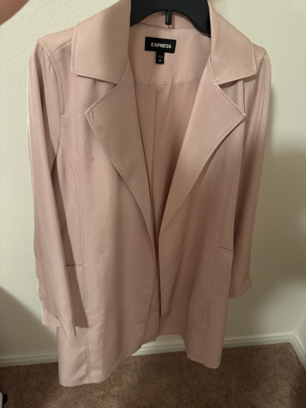 Express Women's Light Pink Trench Long coat